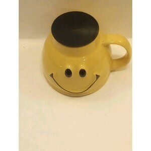 Vintage SMILE FACE Travel Mug Spill Proof Emoji 3D Collectible Happy Face